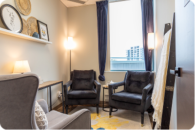 Warm, welcoming setting designed for emotional safety.
